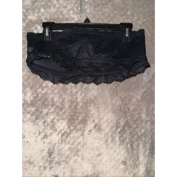 SPANX Undie-tectable Bandeau Lace Black Bra LG Wirefree Lightly lined - Picture 5 of 7